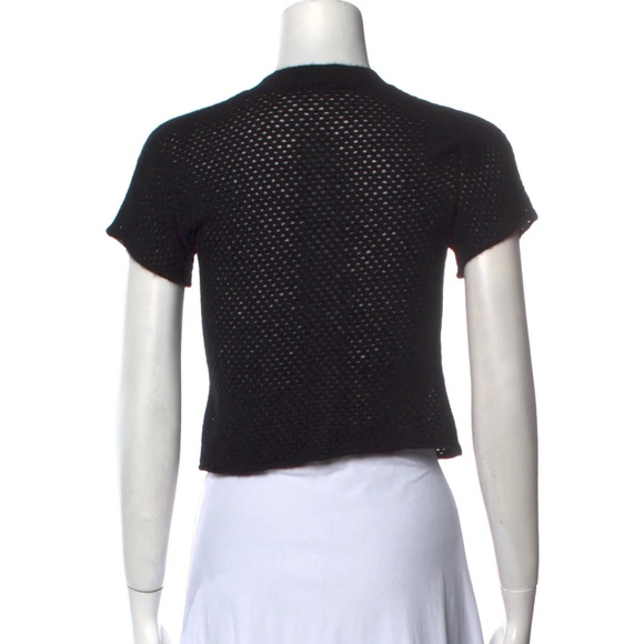 Minnie Rose Black Cashmere Short Sleeve Sweater - Picture 1 of 5